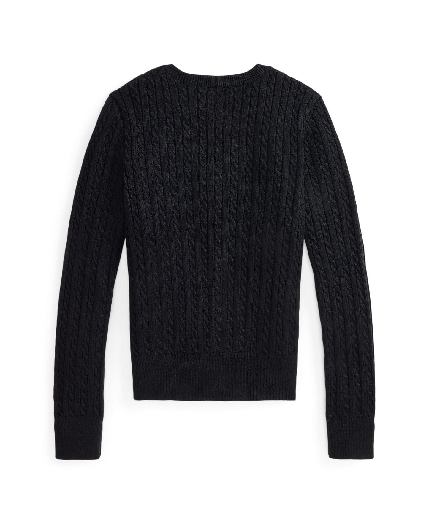 Polo Ralph Lauren Girls' 7-16 Cable-Knit Cotton Cardigan - Black