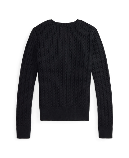Polo Ralph Lauren Girls' 7-16 Cable-Knit Cotton Cardigan - Black