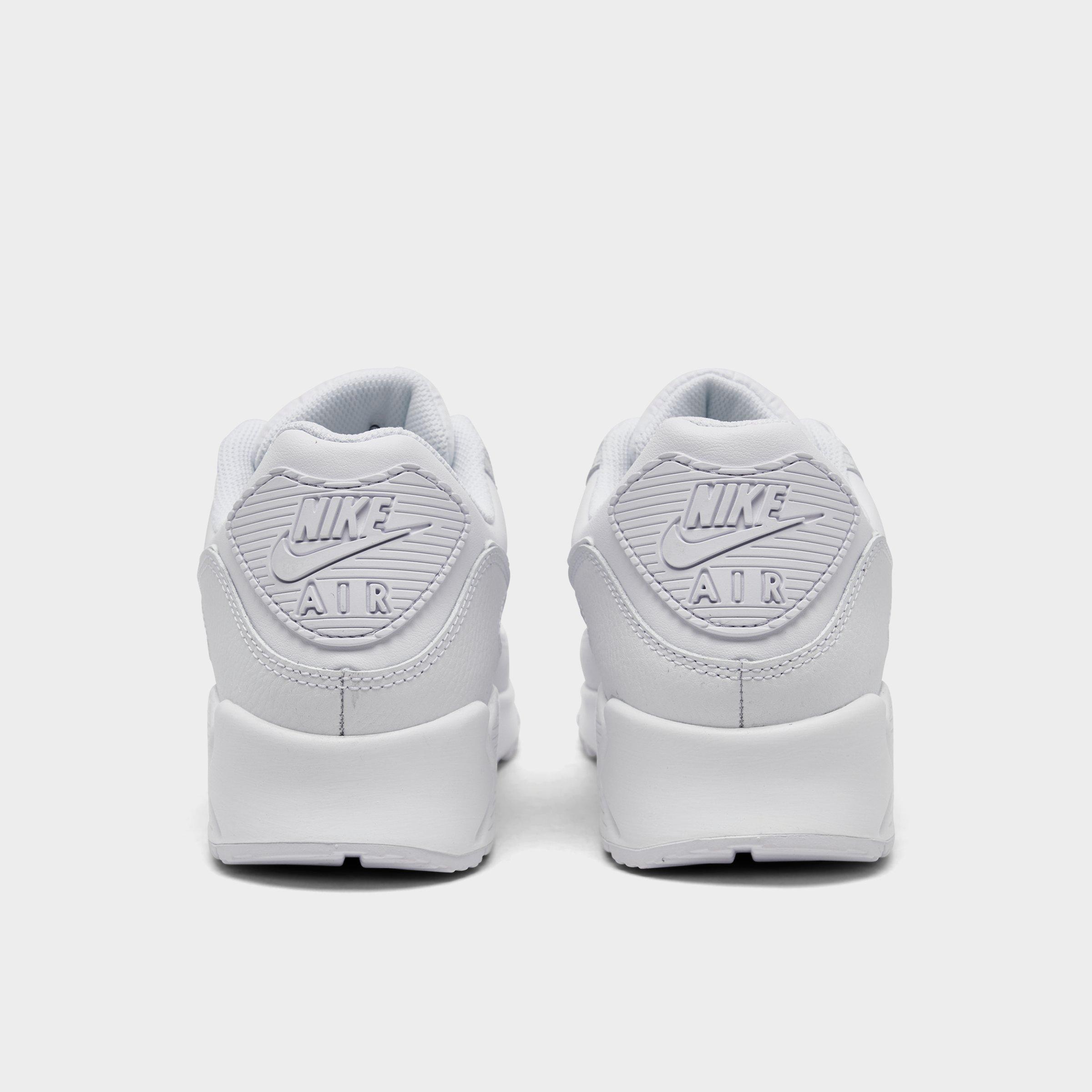 Men's Nithtke Air Max 90 Leather Casual Shoes - White/White - Back view