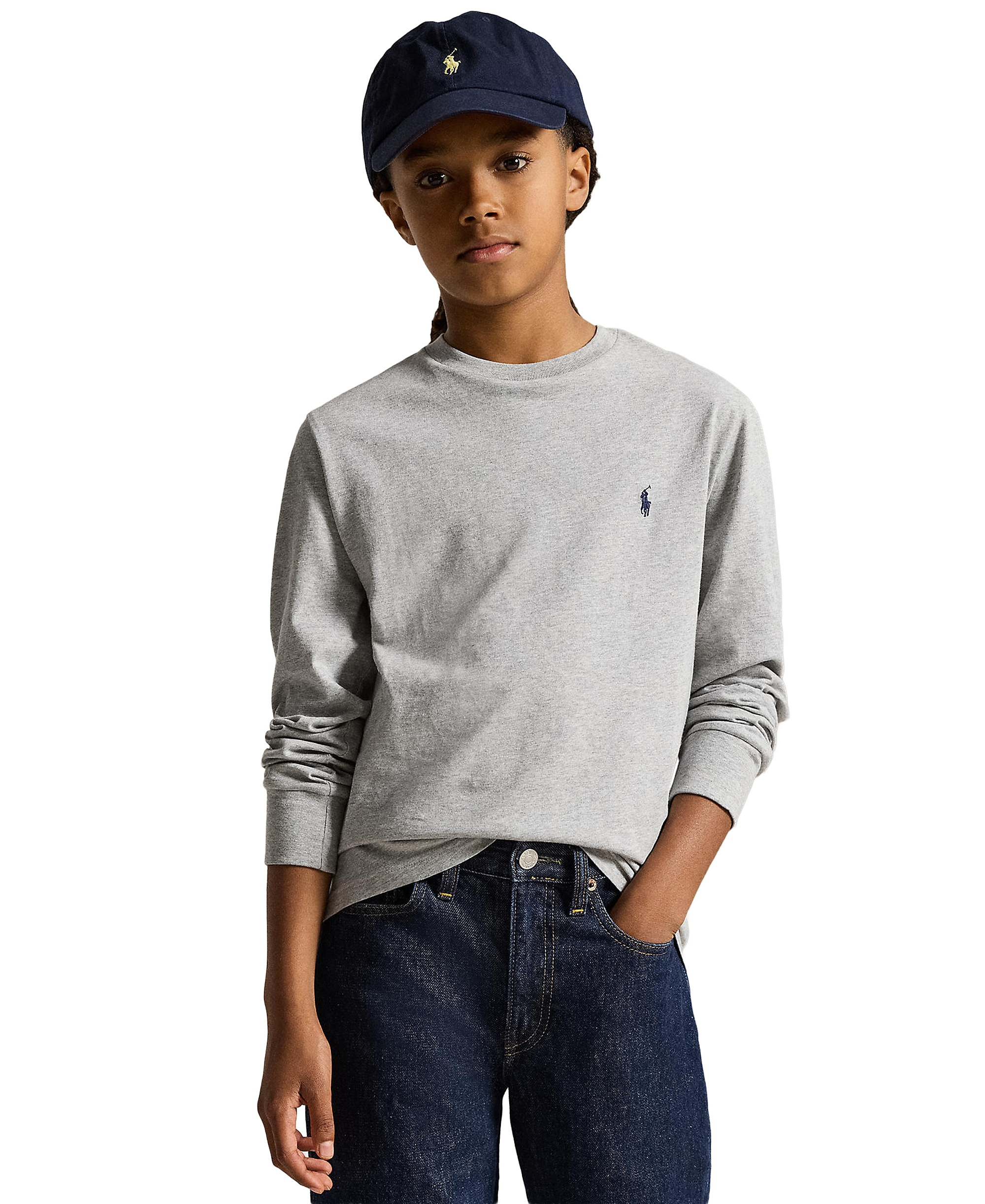 Polo Ralph Lauren Boys' 8-20 Cotton Jersey Long-Sleeve T-shirt - Andover Heather