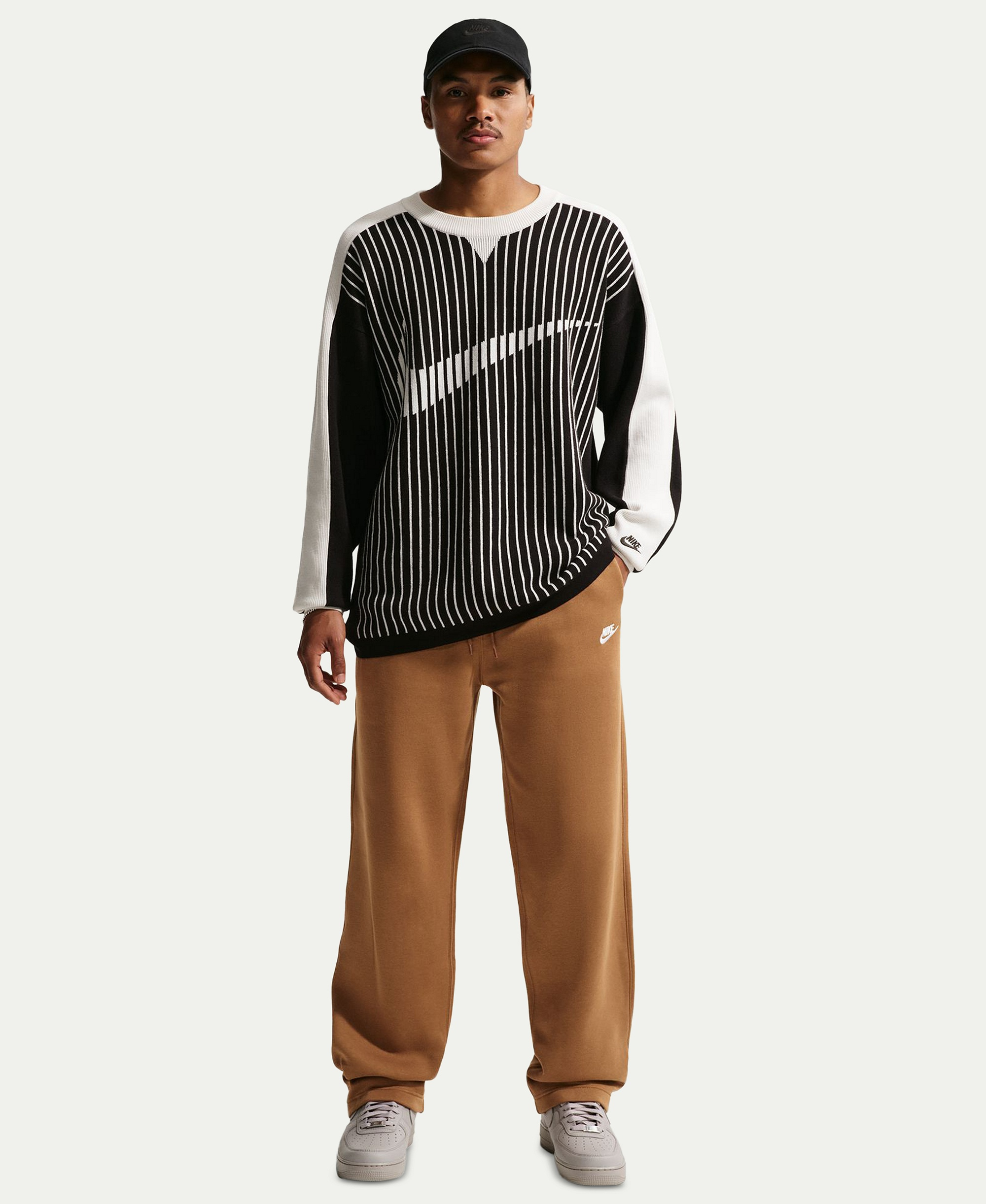 Nike Club Men's Brushed Fleece Open Hem Pants - Ale Brown/White