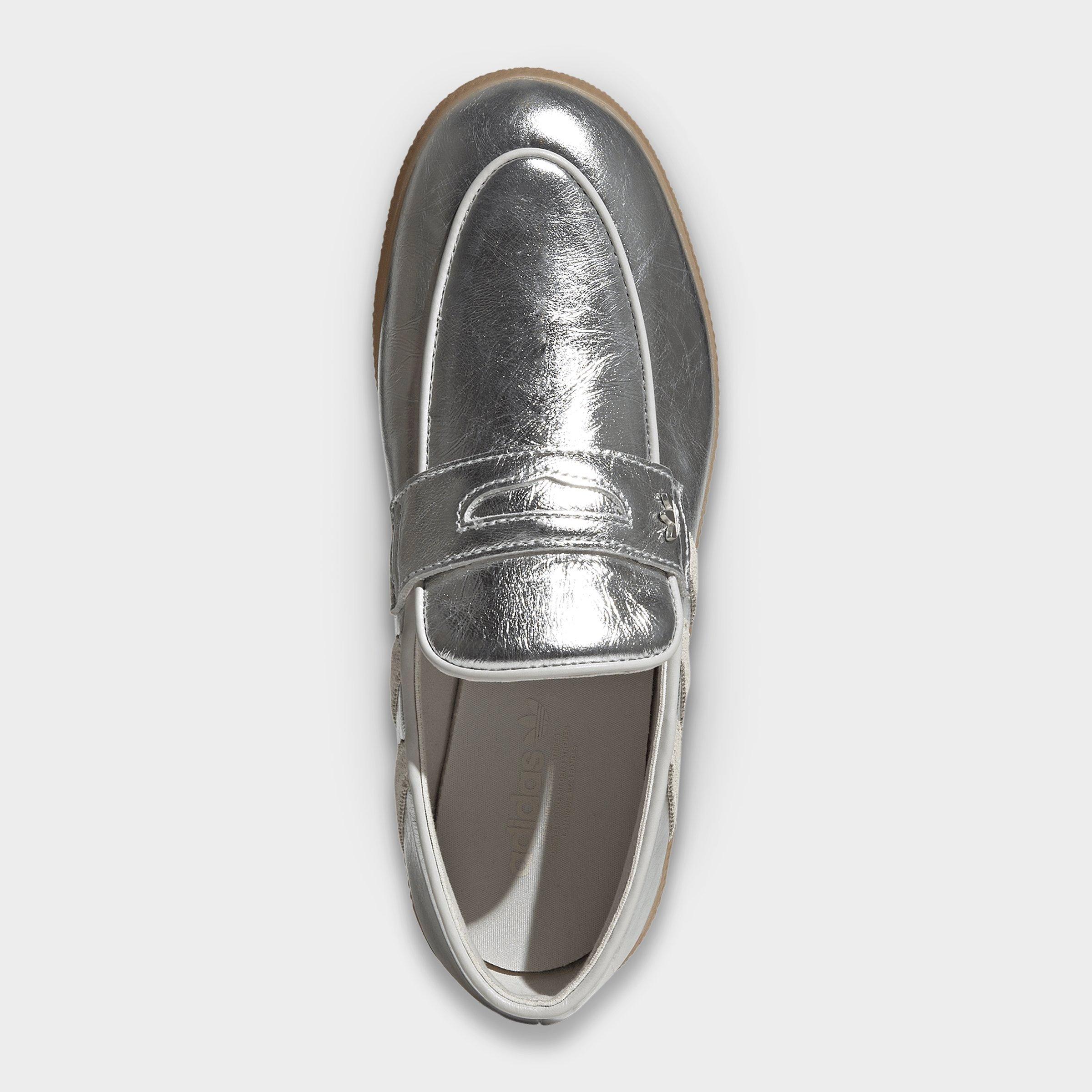 Women's adidas Originals Handball Spezial Loafer Casual Shoes - Part 1 - Silver Metallic/Off White/Grey One - Top view