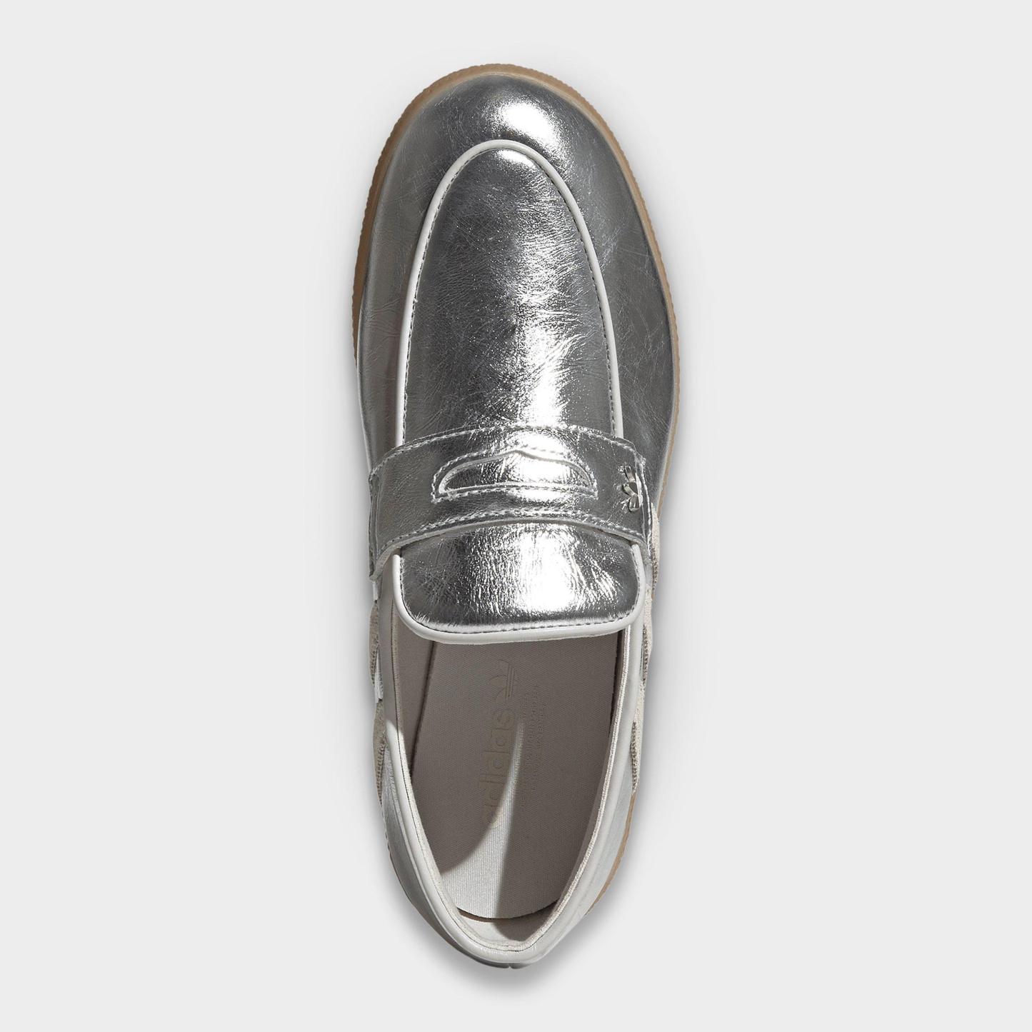 Women's adidas Originals Handball Spezial Loafer Casual Shoes - Part 1 - Silver Metallic/Off White/Grey One - Top view