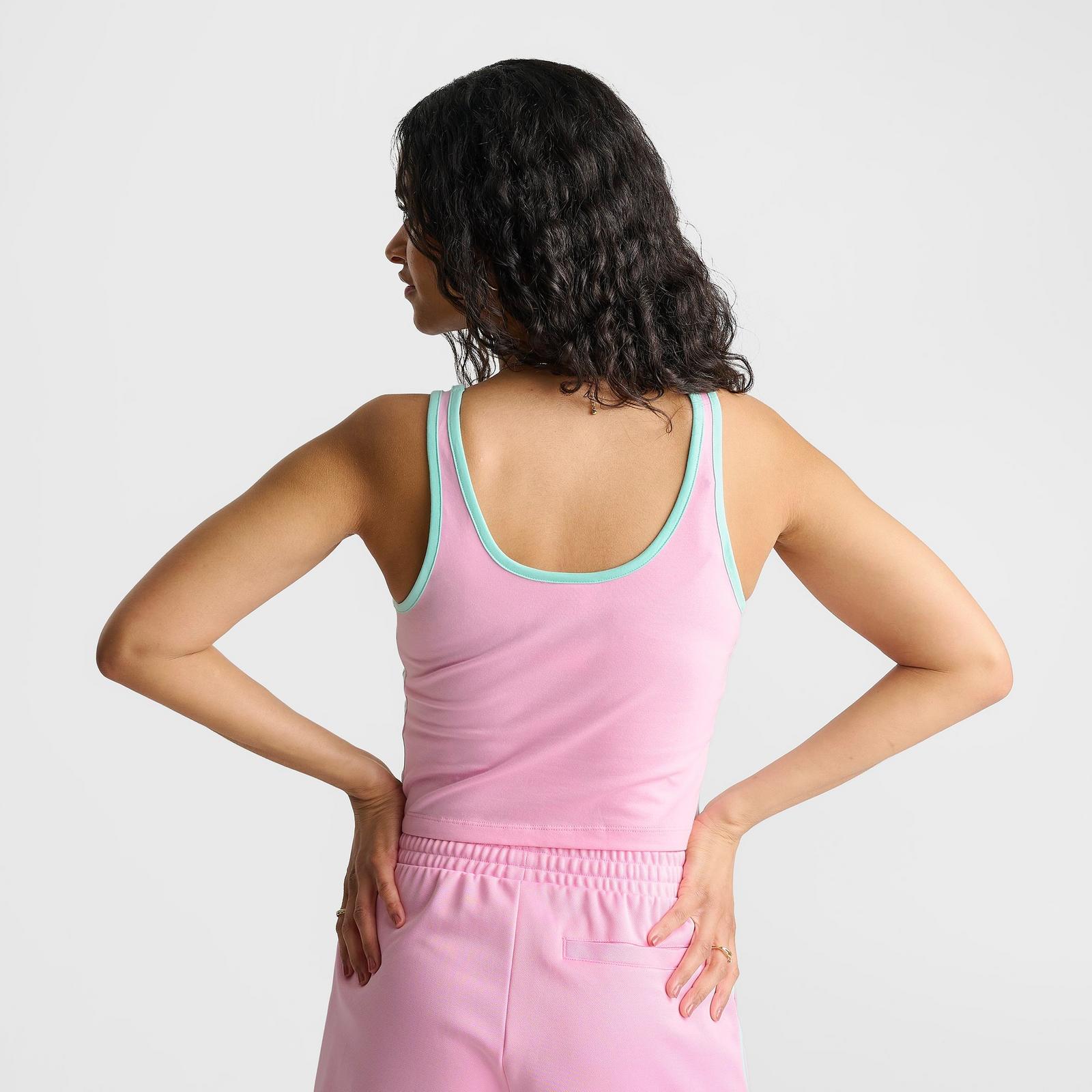 Women's adidas adicolor 3-Stripes Slim Tank Top - True Pink/Clear Mint - view 4