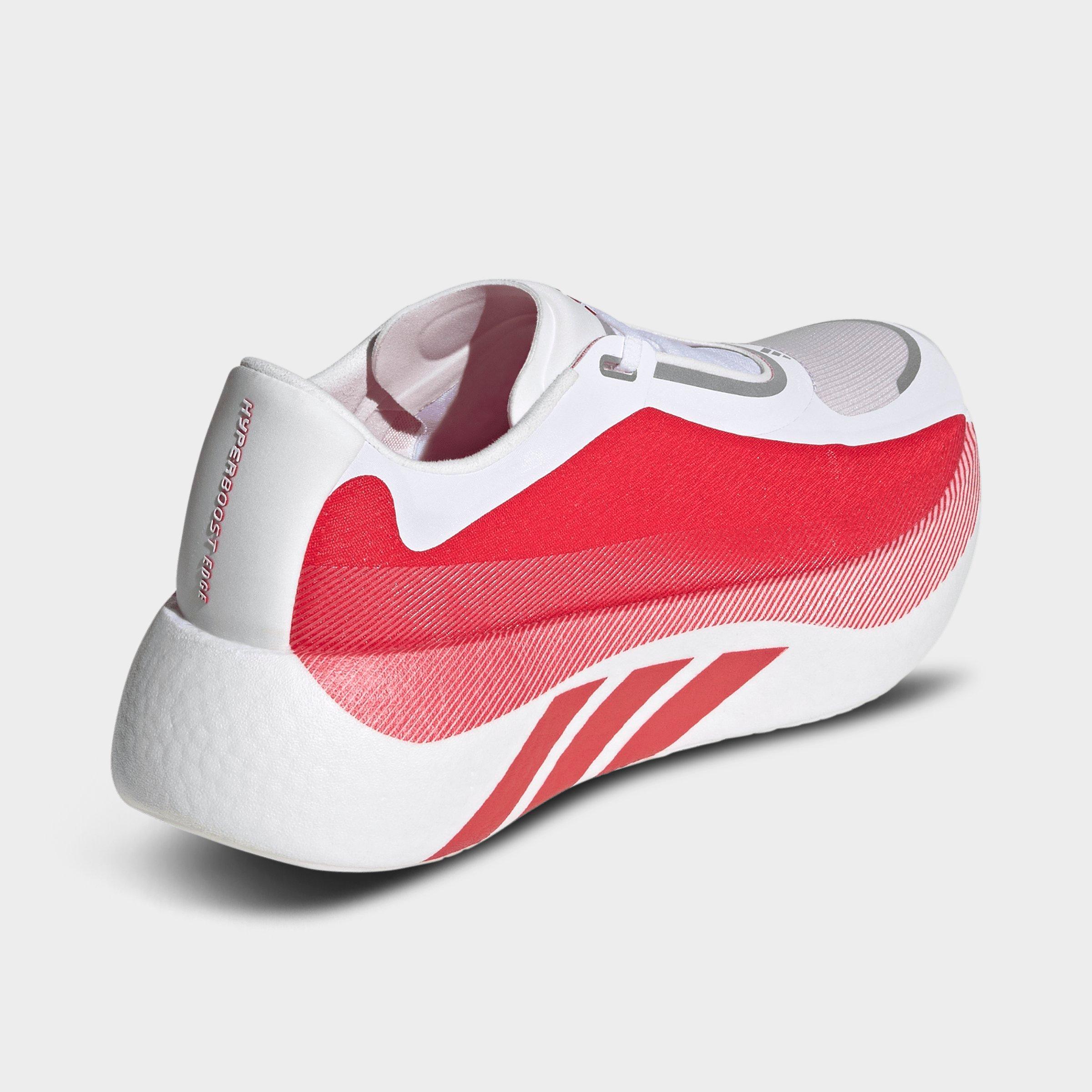 Women's adidas Hyperboost Edge Running Shoes - Part 1 - Cloud White/Pure Ruby/Zero Metallic - Back view