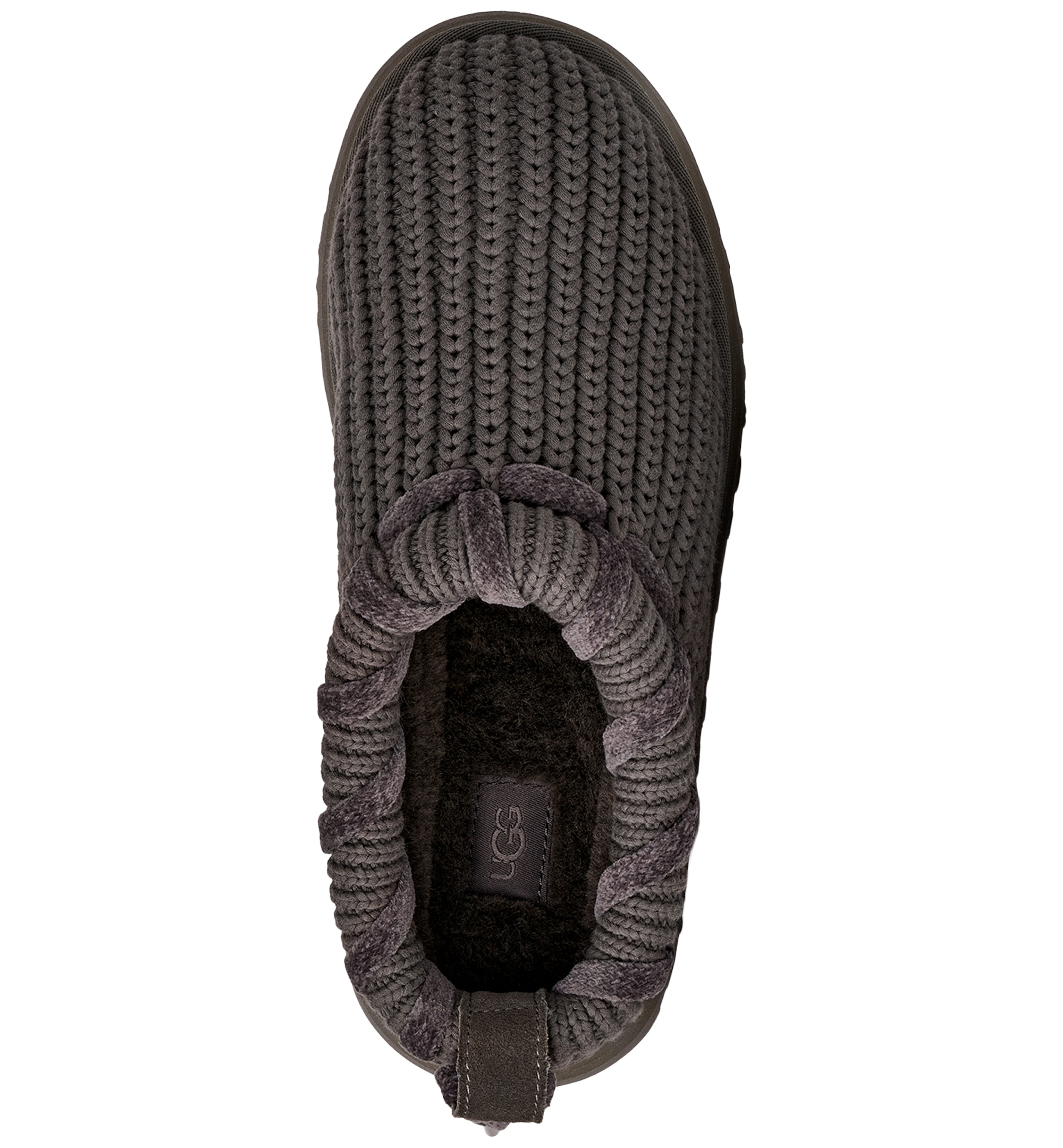 UGG® Women's Tazz Whipstitch Knit Slip-On Slippers - Charcoal