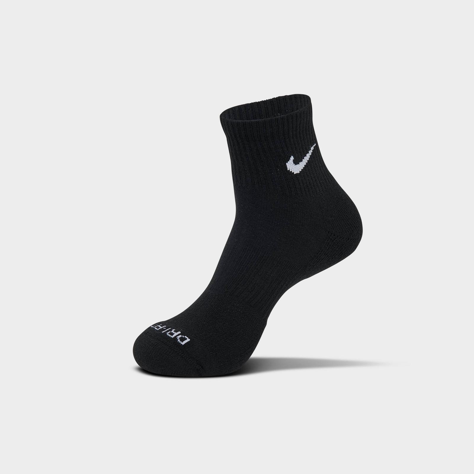 Nike Everyday Plus Cushioned 6-Pack Quarter Training Socks - Black/White