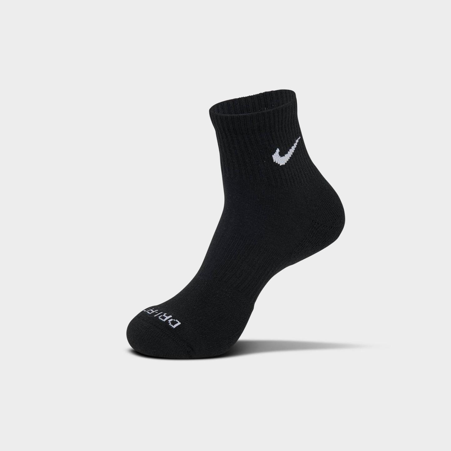Nike Everyday Plus Cushioned 6-Pack Quarter Training Socks - Black/White