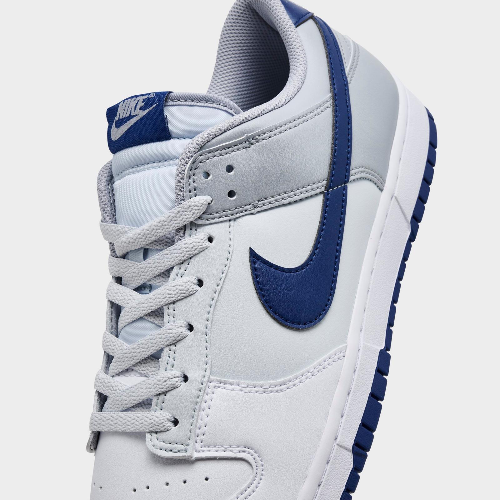 Men's Nike Dunk Low Retro Casual Shoes - Summit White/Summit White/Deep Royal Blue (HF5441-118)