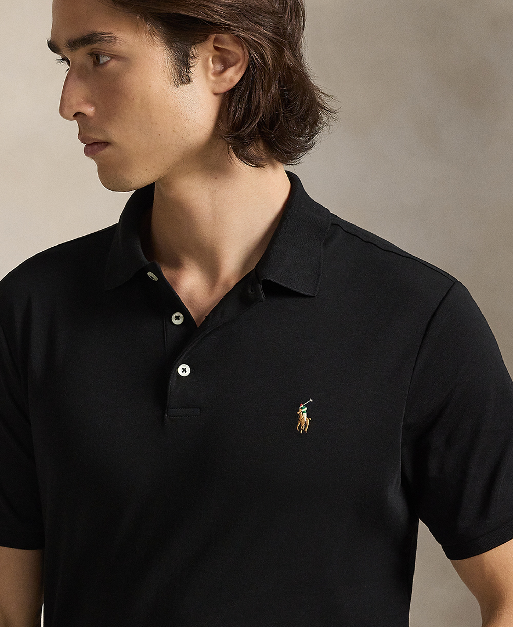 Polo Ralph Lauren Men's Classic-Fit Soft Cotton Polo Shirt - Polo Black Multi