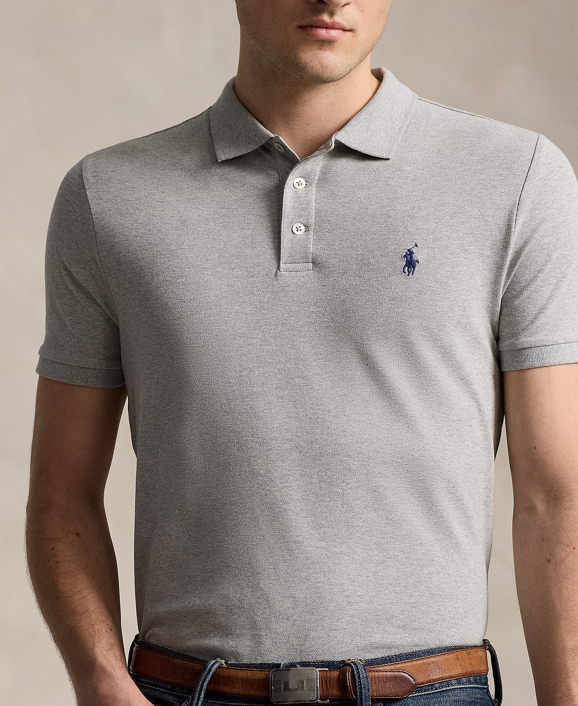 Polo Ralph Lauren Men's Classic-Fit Stretch Mesh Polo Shirt - Andover Heather