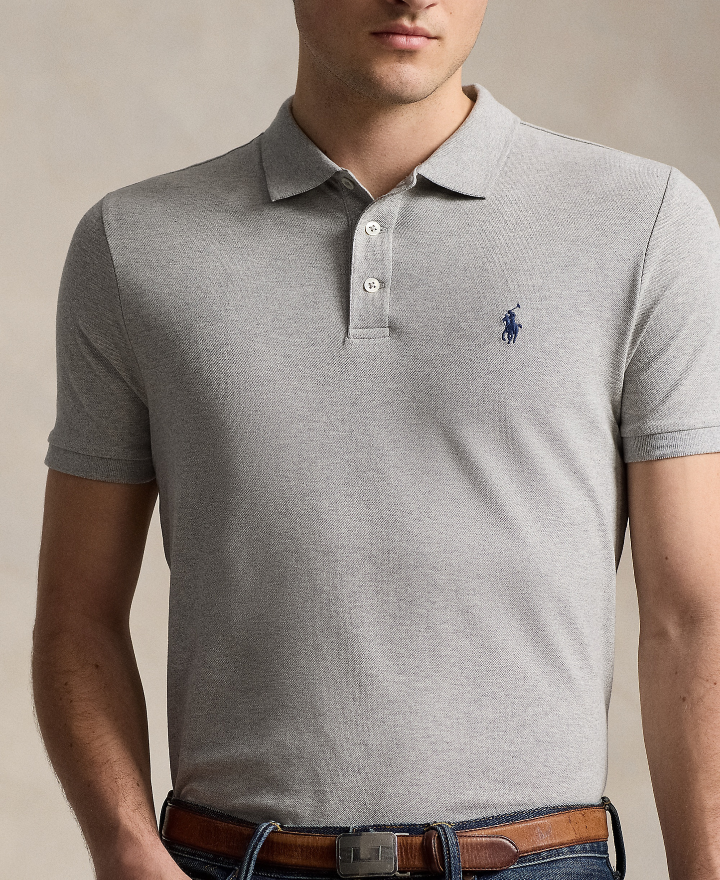 Polo Ralph Lauren Men's Classic-Fit Stretch Mesh Polo Shirt - Andover Heather