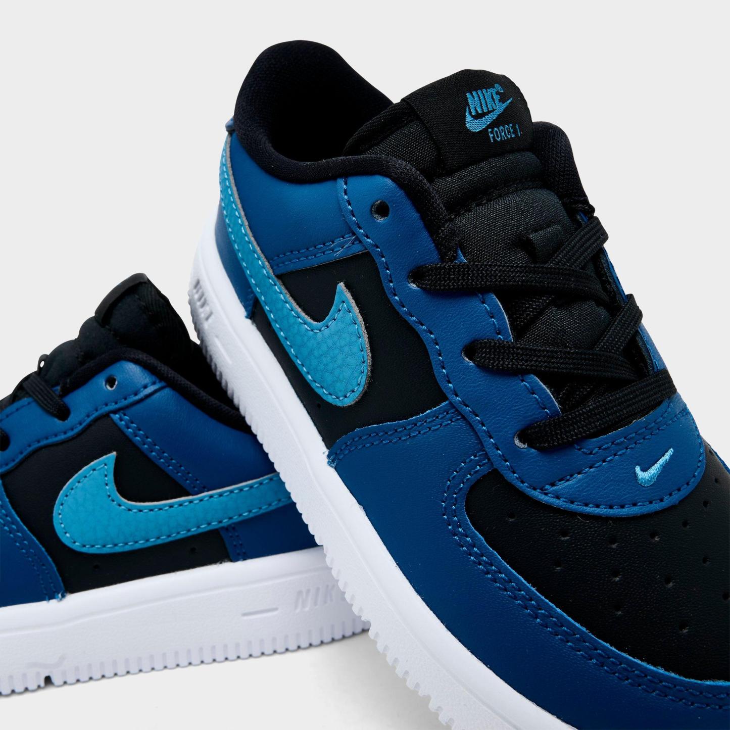 Infant and Kids' Toddler Nithtke Force 1 Low Casual Shoes - Part 1 - Black/Court Blue/White/Dutch Blue - Detail shot