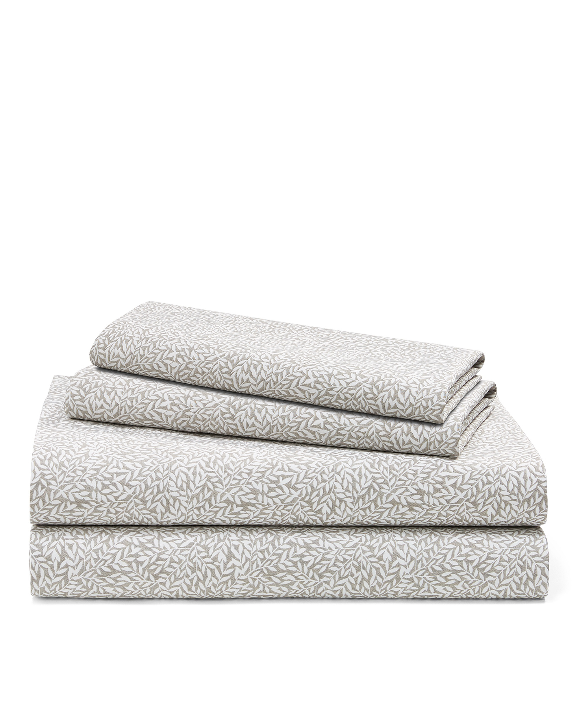 Lauren Ralph Lauren Spencer Leaf Sheet Set, Queen - Stone Grey Leaf