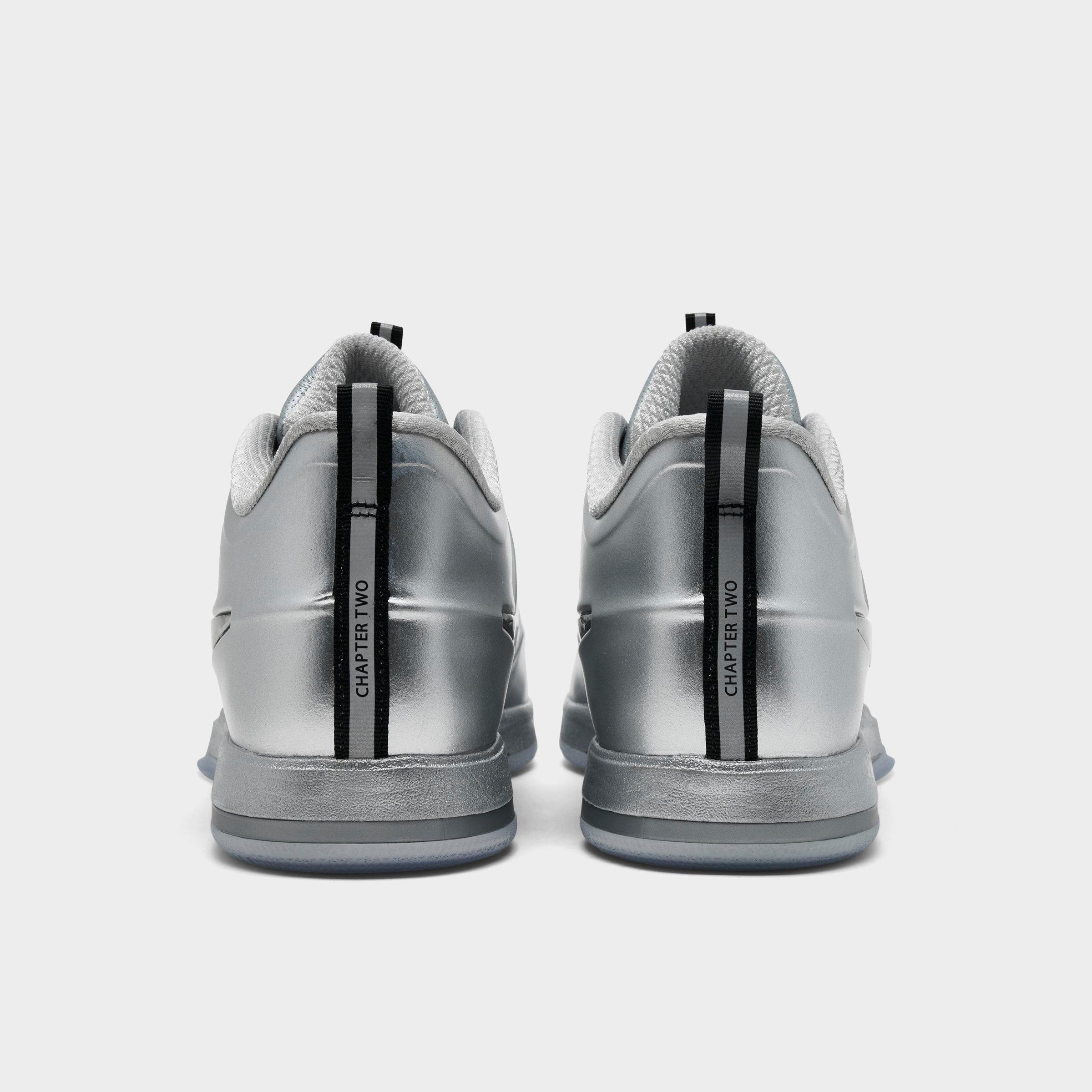 Men's Nithtke Book 2 Basketball Shoes - Metallic Silver/Black - Back view