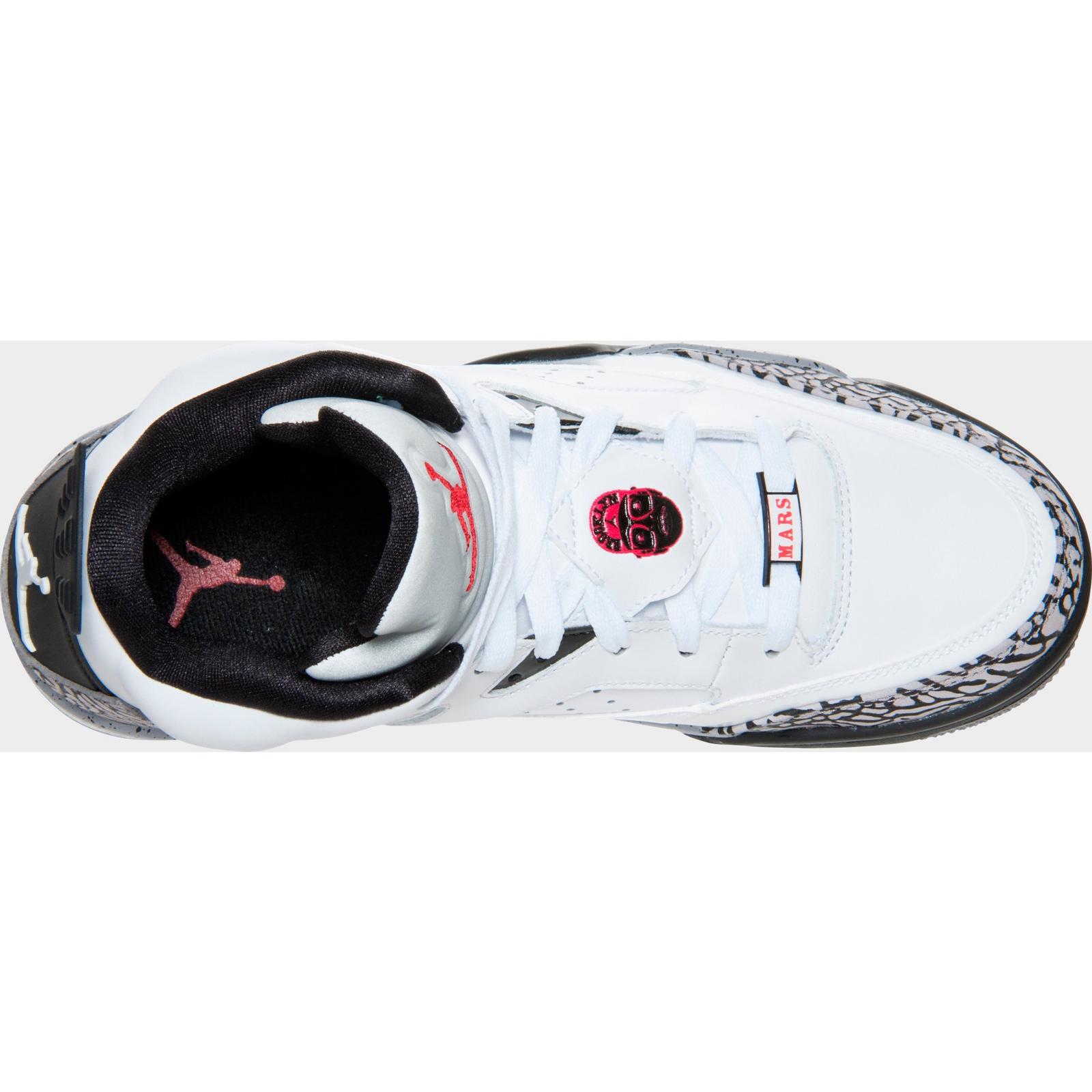 Men's Air Jordan Son of Mars Low Casual Shoes - White/Black/Cement Grey/Gym Red - Left shoe facing left. Outside of the shoe. - view 7