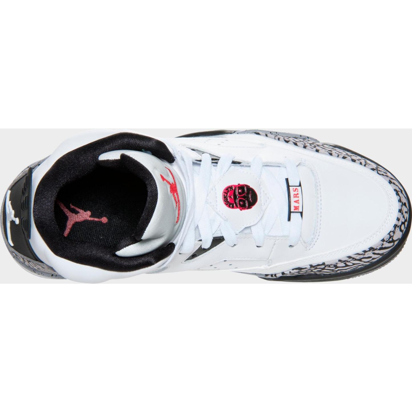 Men's Air Jordan Son of Mars Low Casual Shoes - White/Black/Cement Grey/Gym Red - Left shoe facing left. Outside of the shoe. - view 7