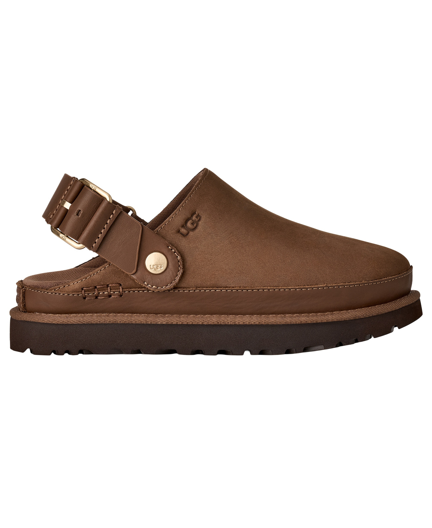 UGG® Women's Goldenstar Villa Round Toe Clogs - Dark Chestnut