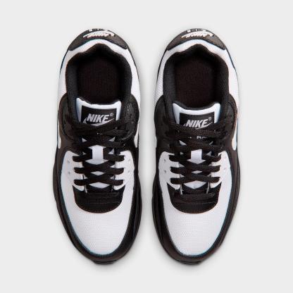 Big Kids' Nithtke Air Max 90 Casual Shoes - Black/White - Top view