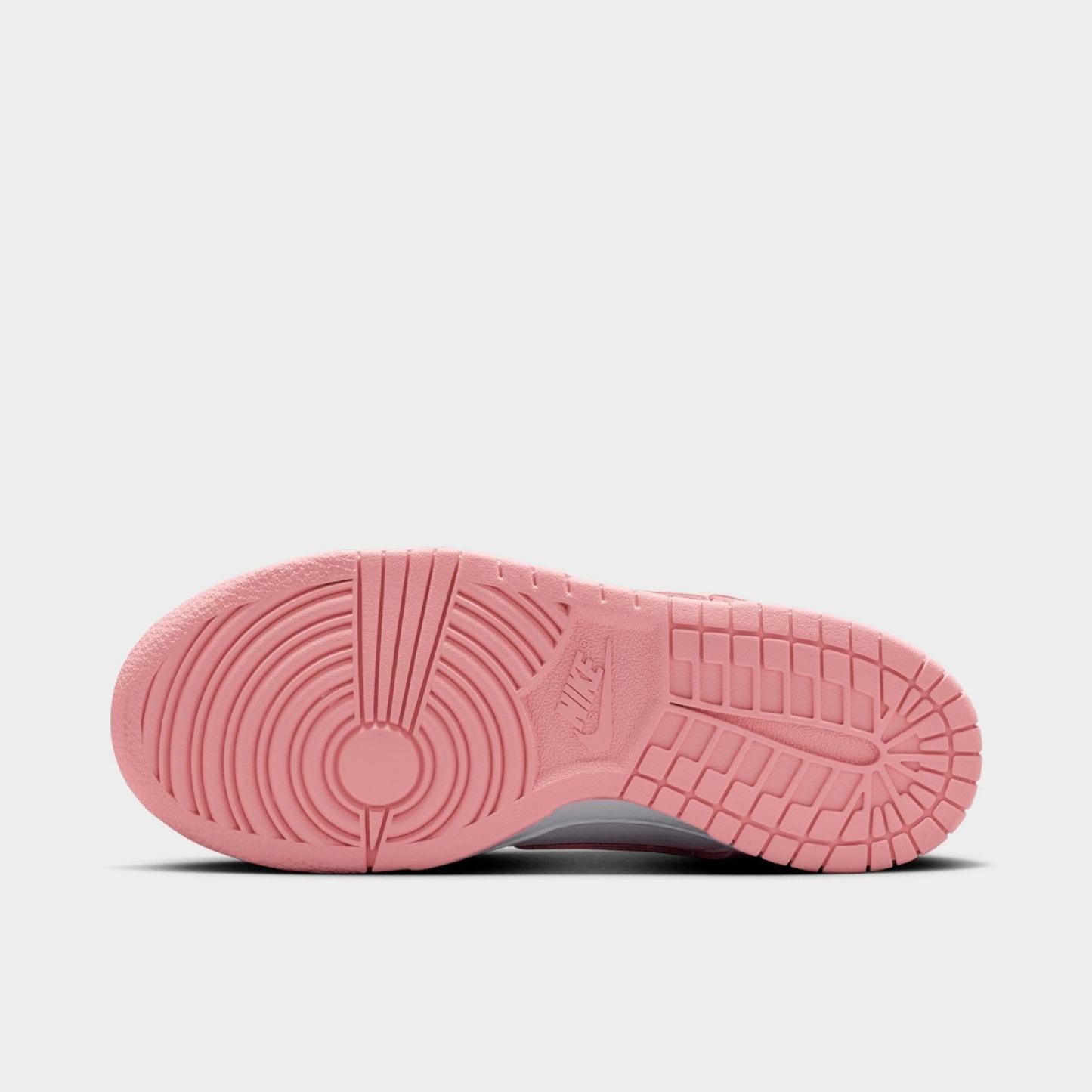 Big Kids' Nike Dunk Low Casual Shoes - White/White/White/Medium Soft Pink