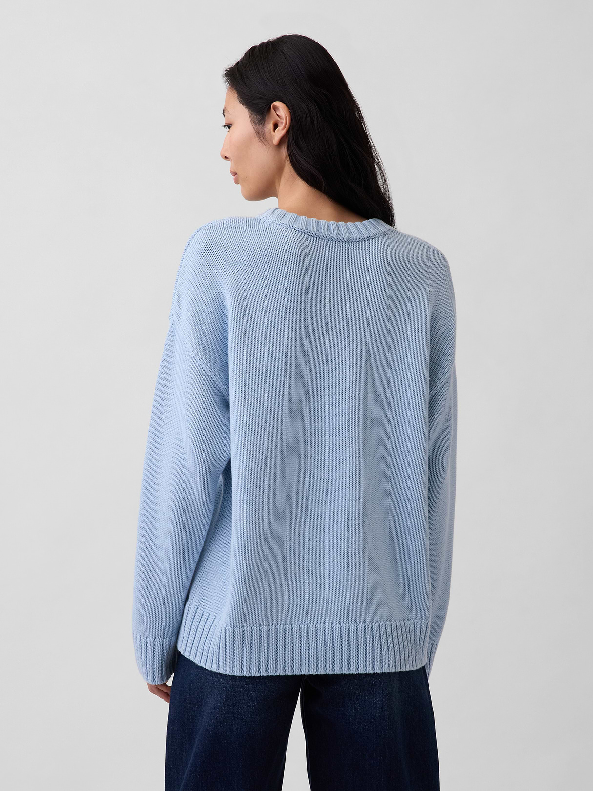 100% Cotton Oversized Sweater - Sail blue