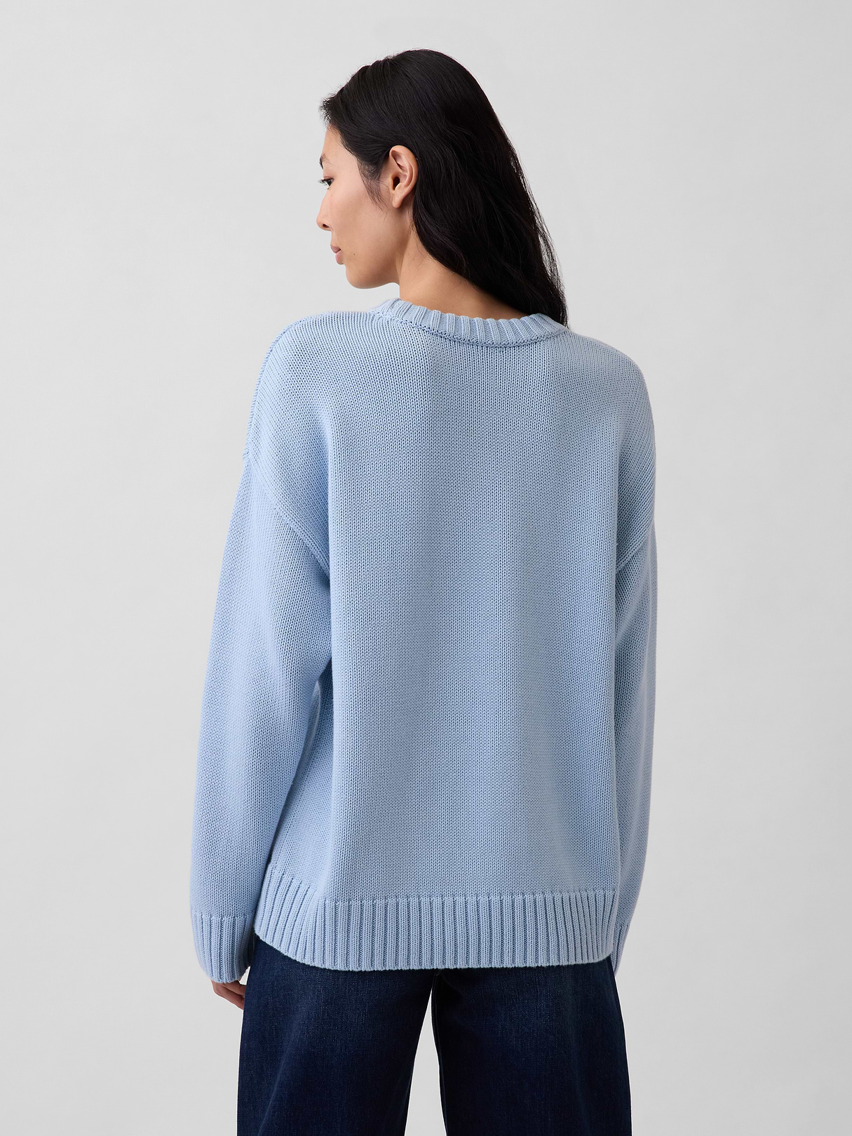 100% Cotton Oversized Sweater - Sail blue