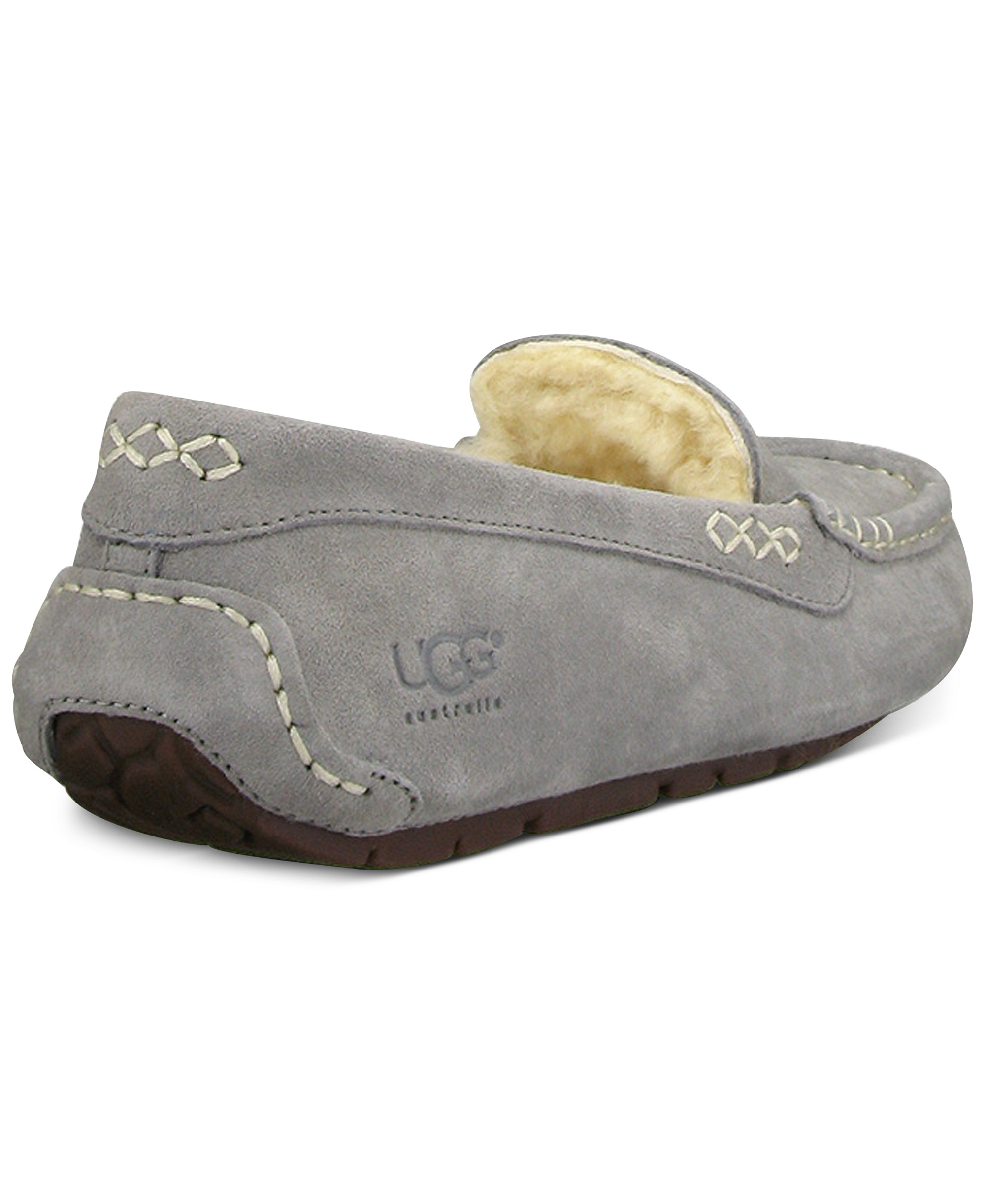 UGG® Women's Ansley Slip On Moccasin Slippers - Light Grey