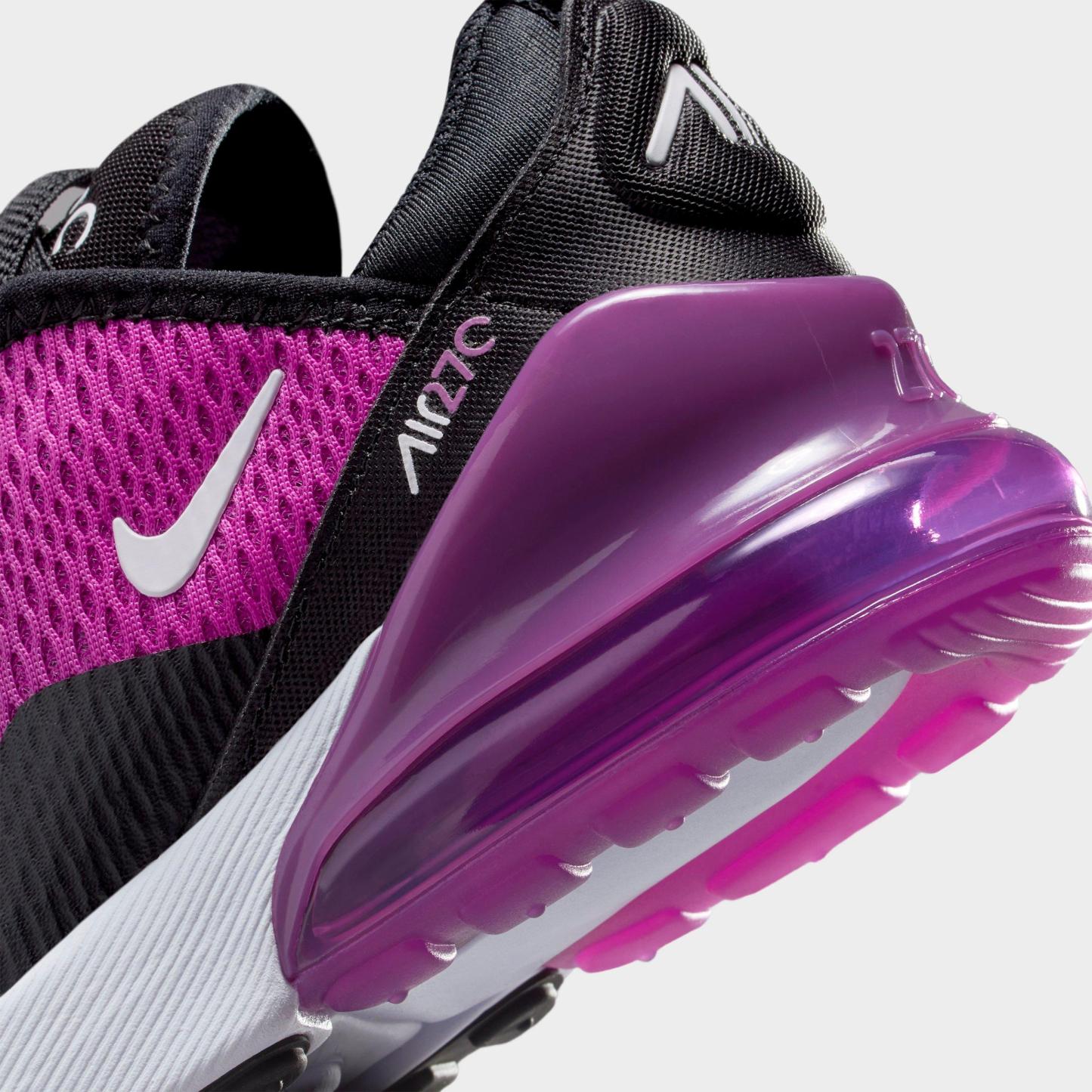 Little Kids' Nithtke Air Max 270 Casual Shoes - Black/Vivid Purple/White - Detail shot