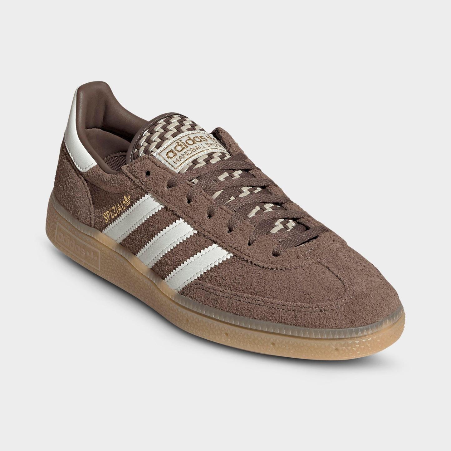 Women's adidas Originals Handball Spezial Casual Shoes - Part 2 - Earth Strata/Off White/Khaki - Both shoes facing left