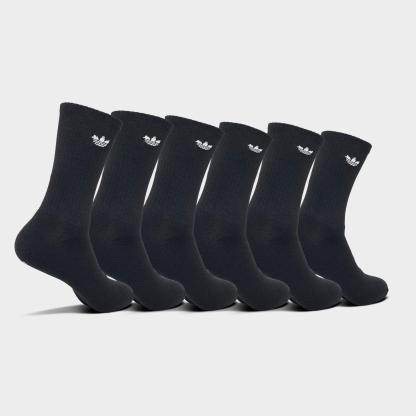 adidas Originals Trefoil 2.0 Crew Socks (6-Pack) - Black