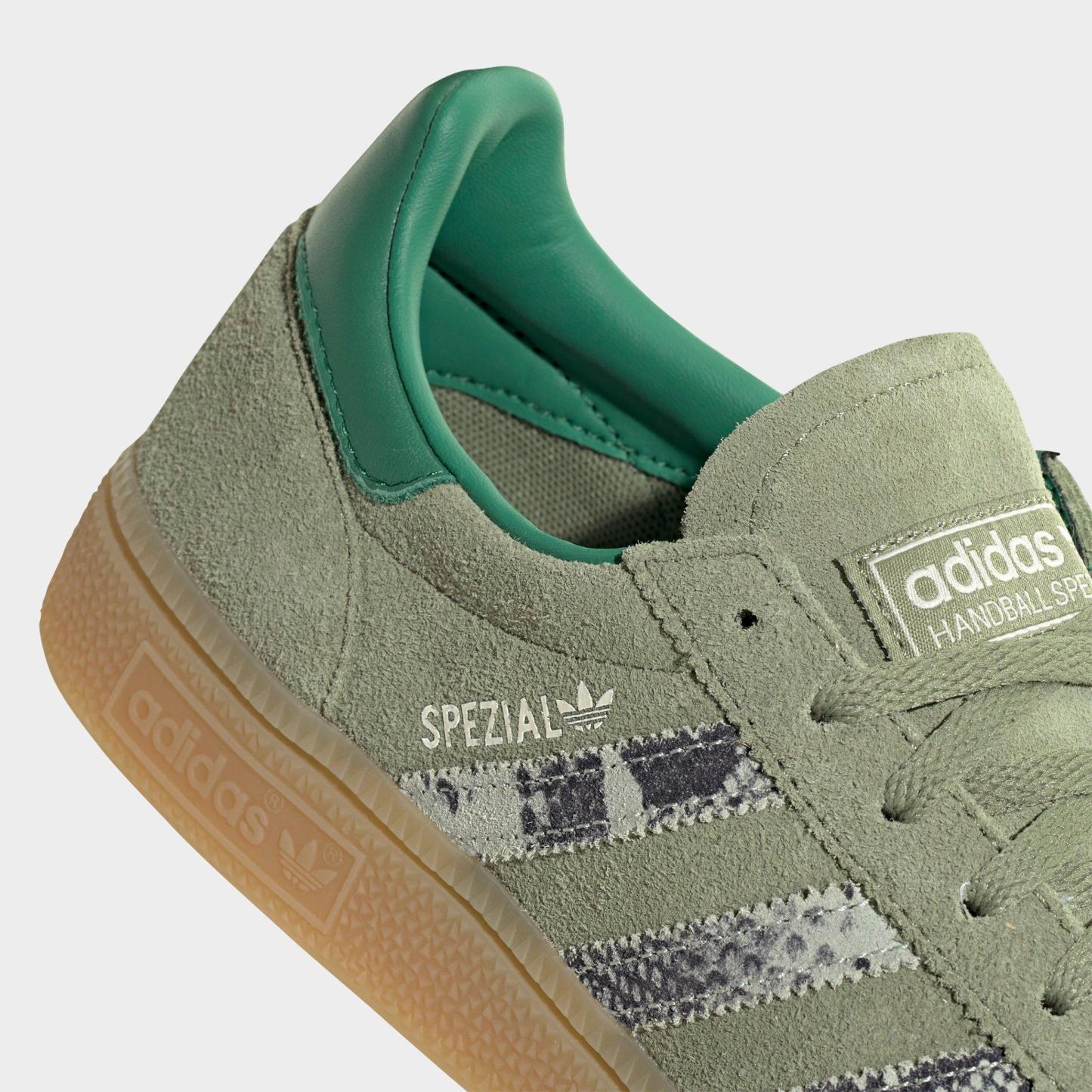 Women's adidas Originals Handball Spezial Casual Shoes - Part 1 - Tent Green/Linen Green/Blanch Green - Detail shot