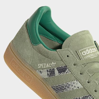 Women's adidas Originals Handball Spezial Casual Shoes - Part 1 - Tent Green/Linen Green/Blanch Green - Detail shot