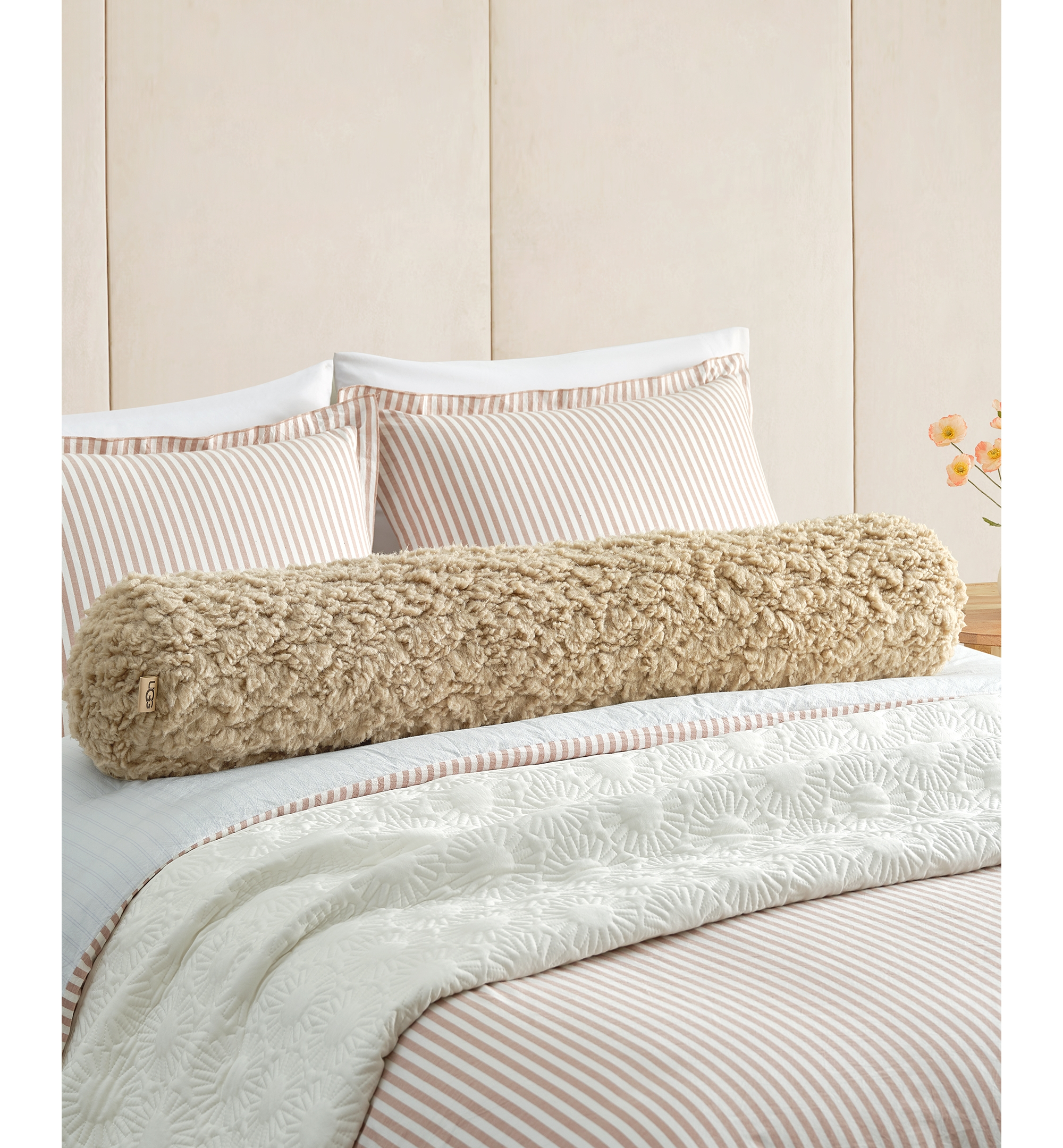 UGG® Shira Textured Bolster, 48" x 8" - Mustard Seed