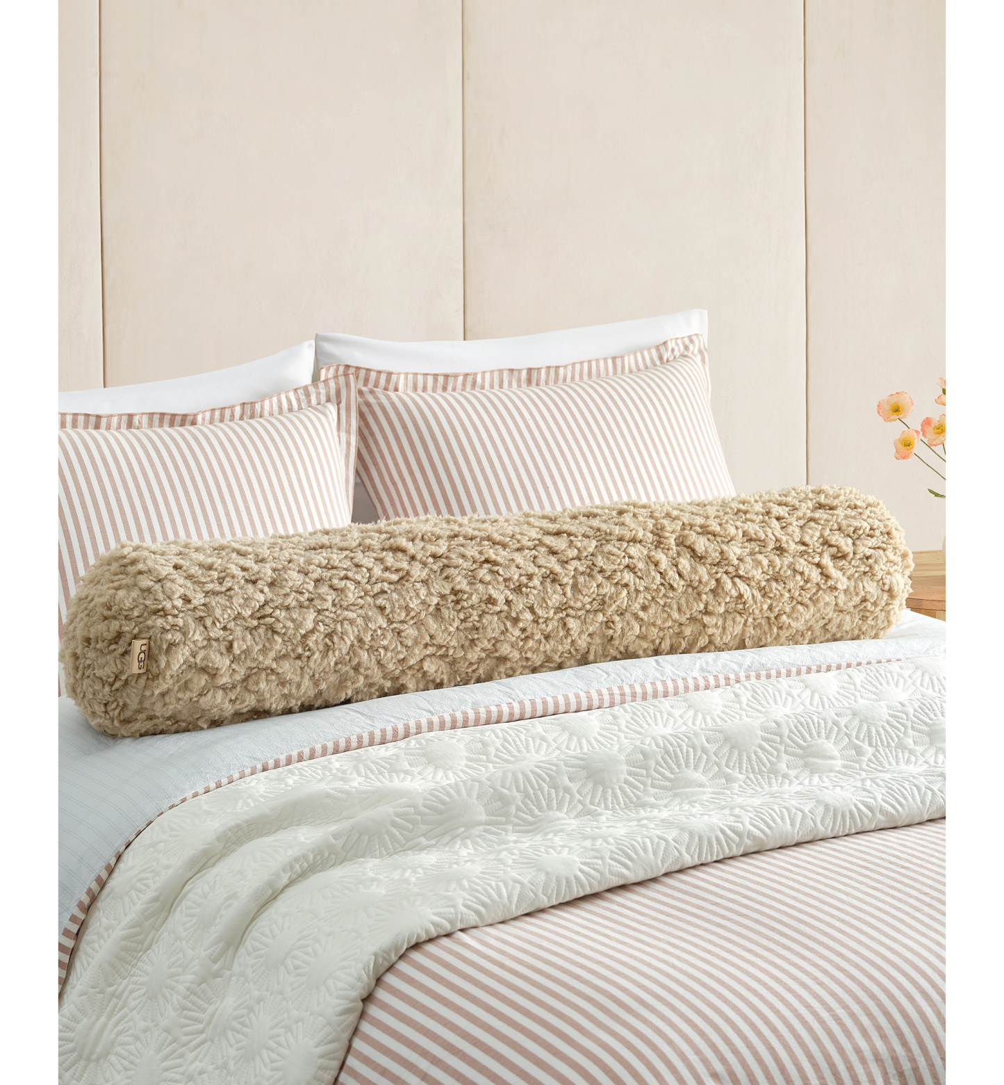 UGG® Shira Textured Bolster, 48" x 8" - Mustard Seed