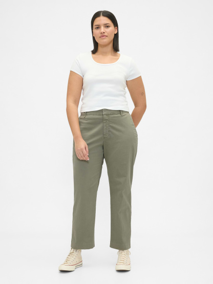 Mid Rise Khakis - Mesculen green