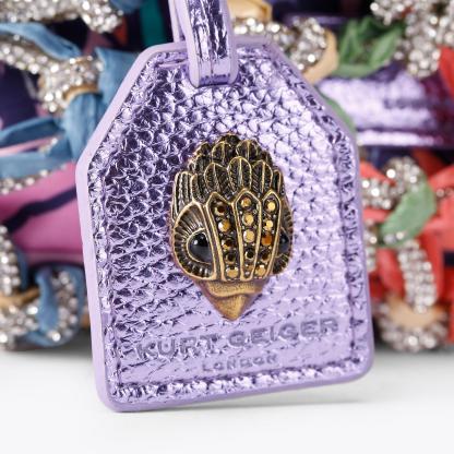 Kurt Geiger London Small Macrame Crystal Bag - Purple - view 5