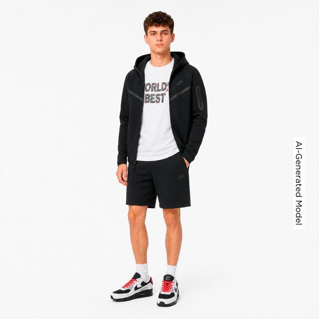 Men's Nithtke Tech Fleece Windrunner Full-Zip Hoodie - Part 2 - Black/Black