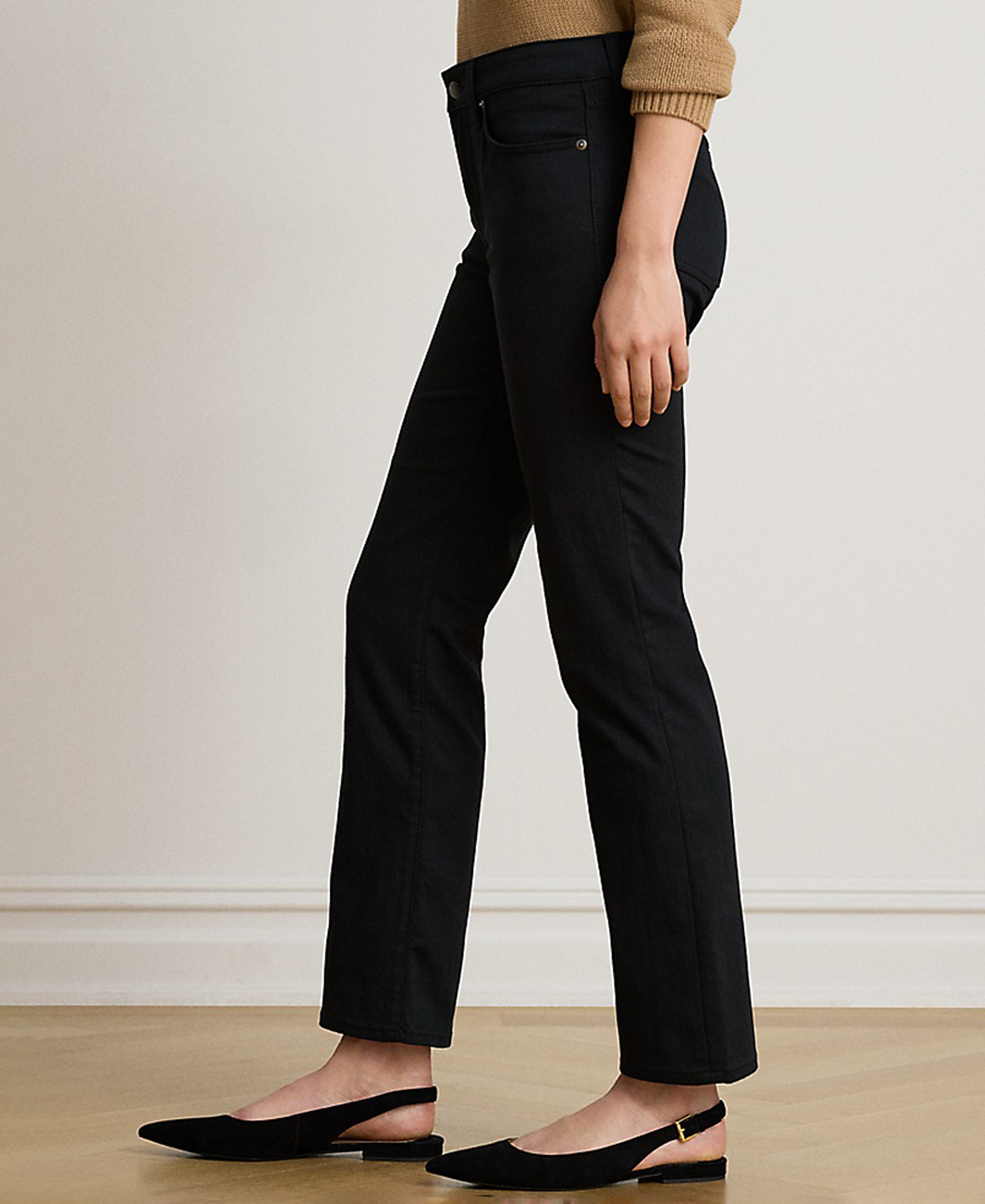 Lauren Ralph Lauren Women's Mid-Rise Slim Straight Jeans - Black Wash
