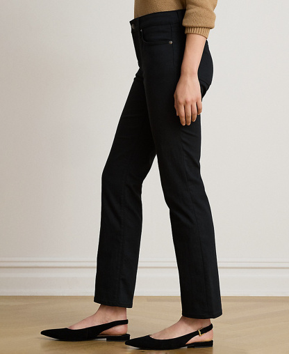Lauren Ralph Lauren Women's Mid-Rise Slim Straight Jeans - Black Wash