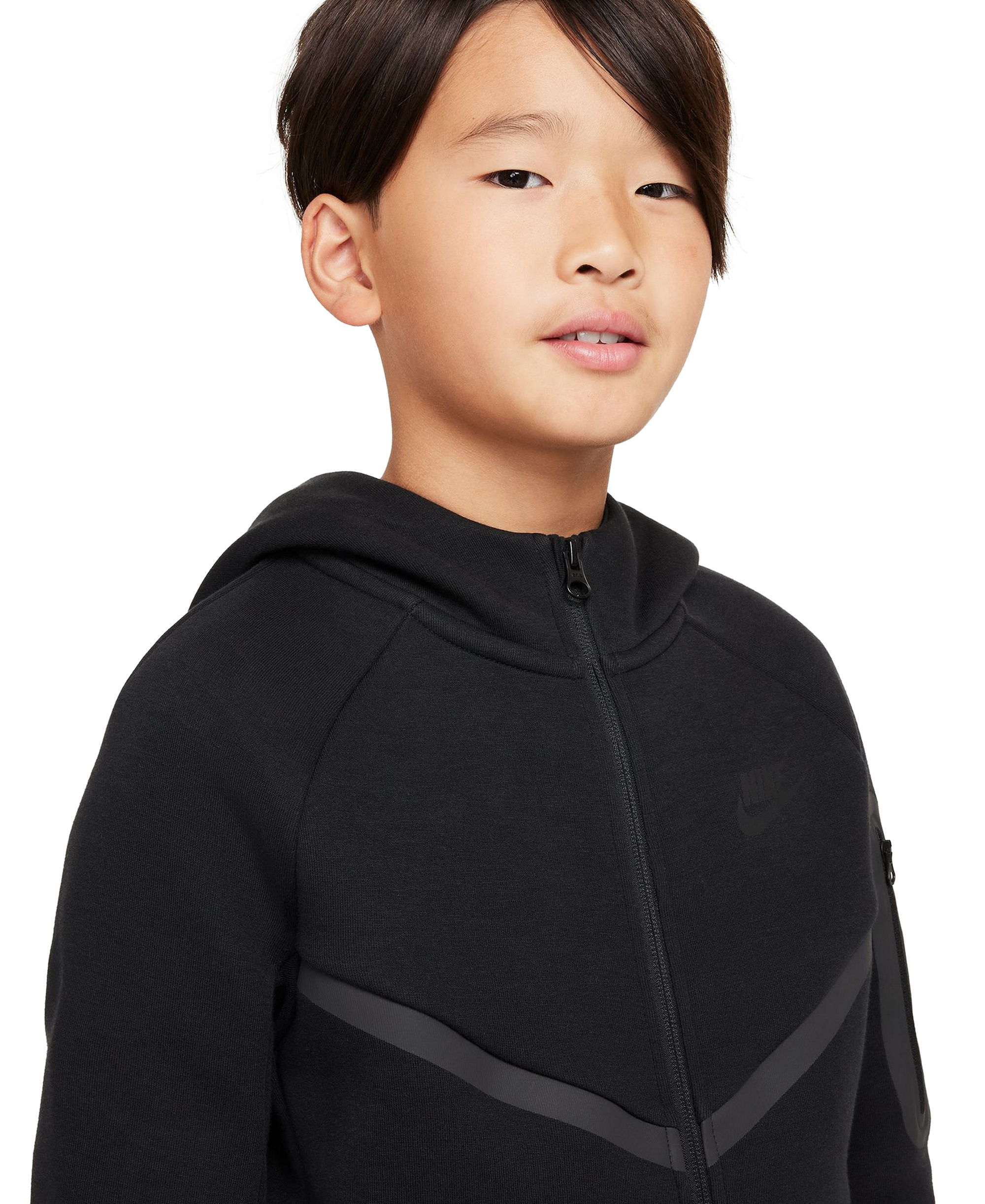 Nike Boys' and Girls' 7-20 Sportswear Tech Fleece Full-Zip Hoodie - Black