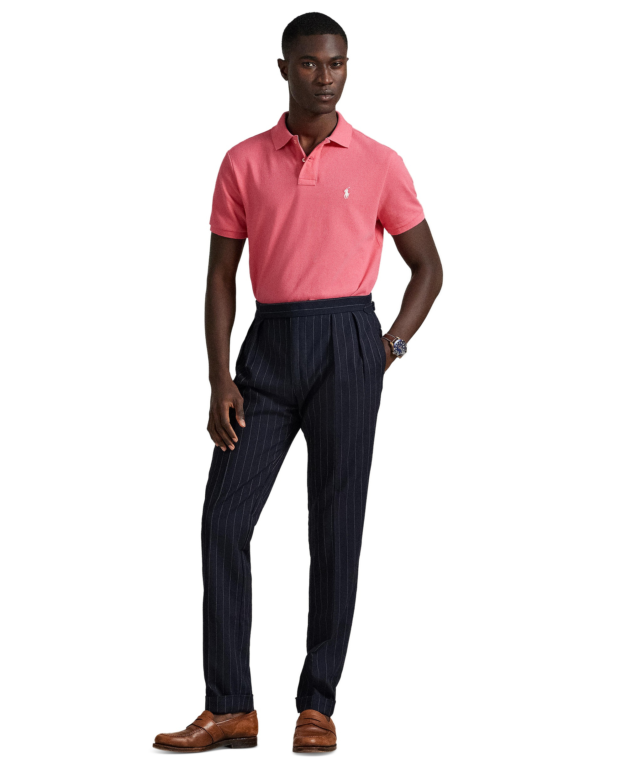 Polo Ralph Lauren Men's Custom Slim-Fit Mesh Polo Shirt - Hot Pink