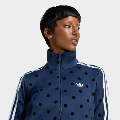 Women's adidas Originals Firebird Polka Dot Satin Track Jacket - Night Indigo