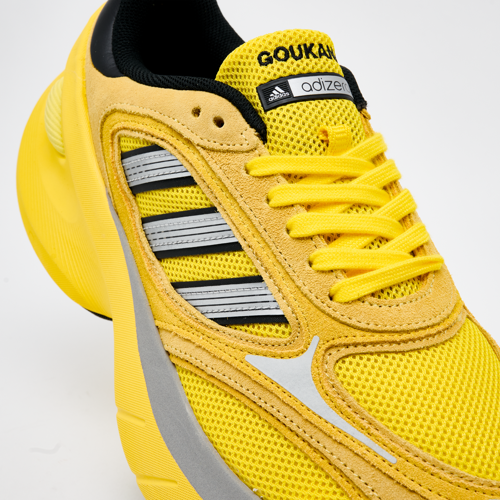 Men's adidas Adizero Goukana Casual Shoes - Yellow/Silver Metallic/Core Black - view 3