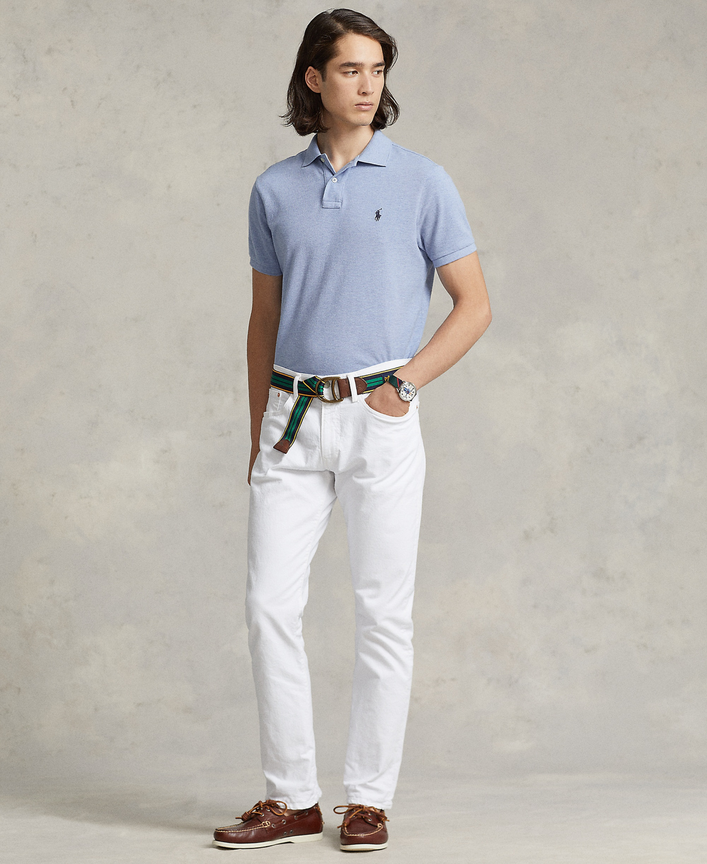 Polo Ralph Lauren Men's Custom Slim-Fit Mesh Polo Shirt - Isle Heather