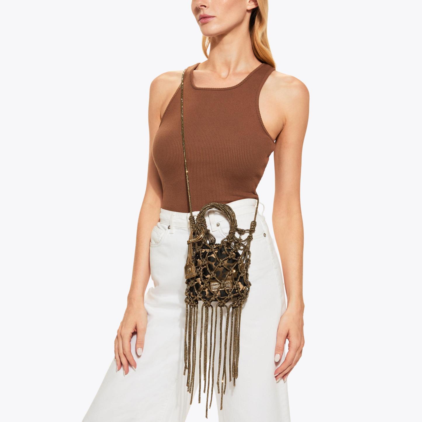Kurt Geiger London Mini Macrame Crystal Bag - Metallics - view 2