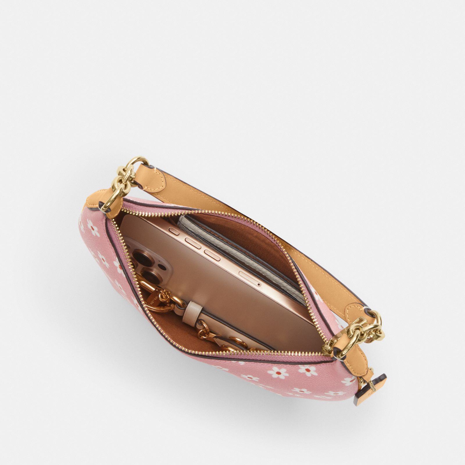 Mini Payton Bag With Floral Print - Gold/Pink Multi - view 4