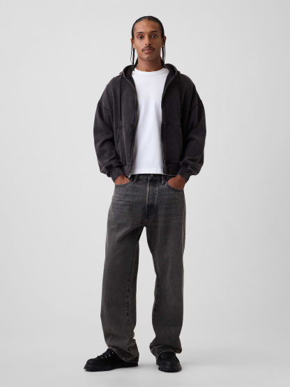 '90s Loose Jeans - Washed black
