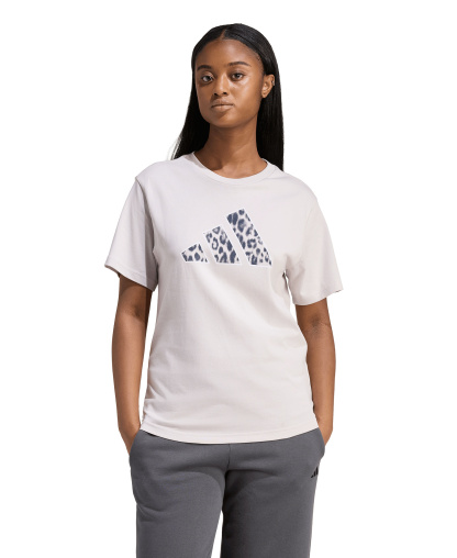 adidas Women's Animal Print Short-Sleeve Cotton T-Shirt - Ice Purple
