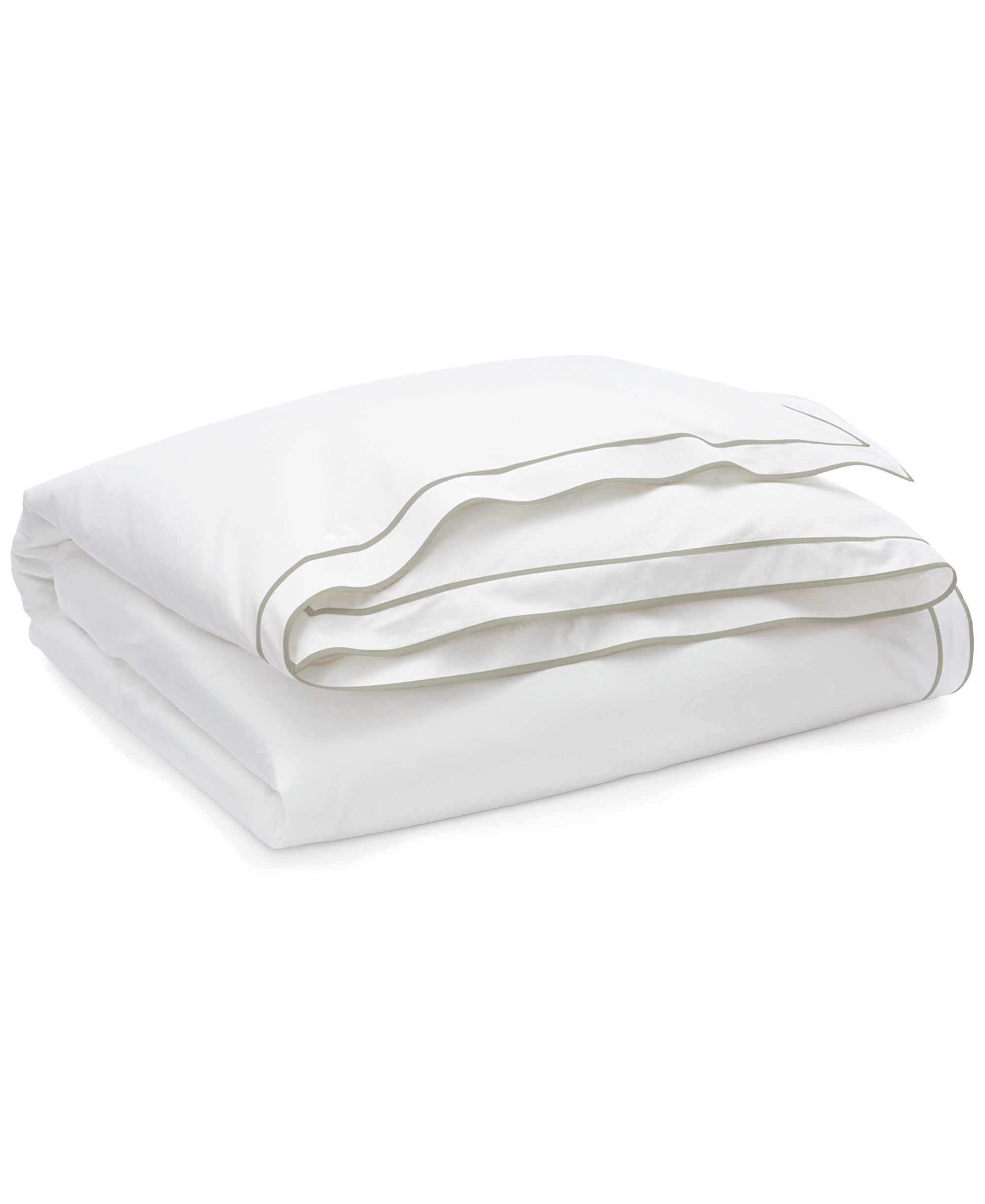 Lauren Ralph Lauren Spencer Sateen Border Duvet Cover, Full/Queen - White & Stone Grey