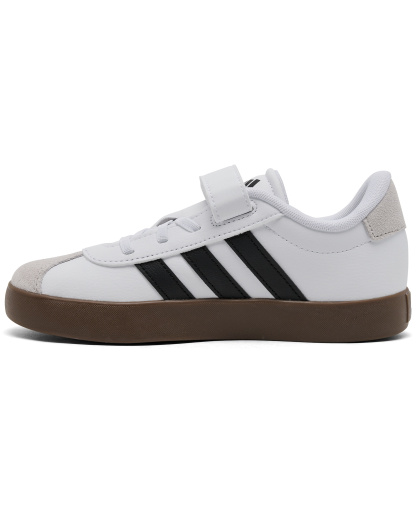 adidas Little Kids VL Court 3.0 Fastening Strap Casual Sneakers from Finish Line - White, Black